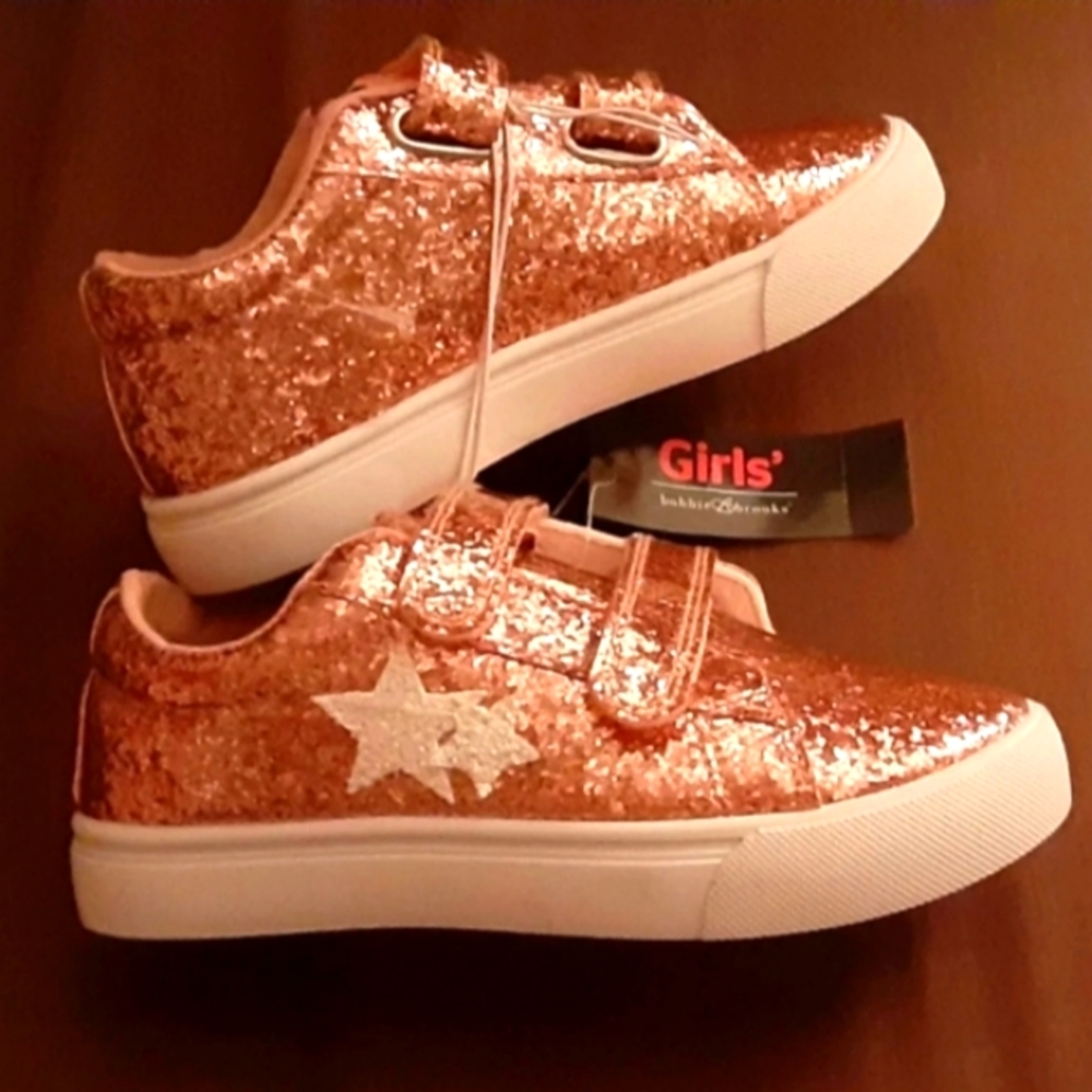 🆕Pink Girls Glitter Star Sneakers🩷